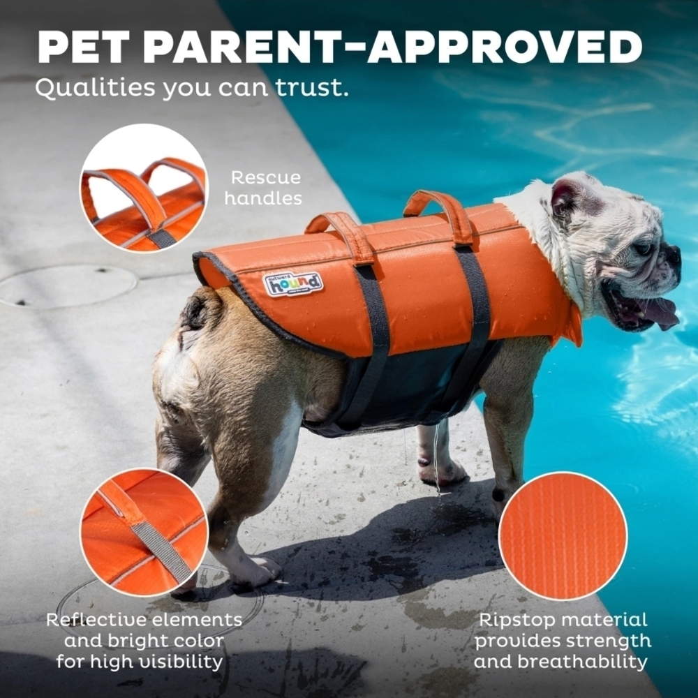 Outward Hound Orange Dog Life Jacket Size Small